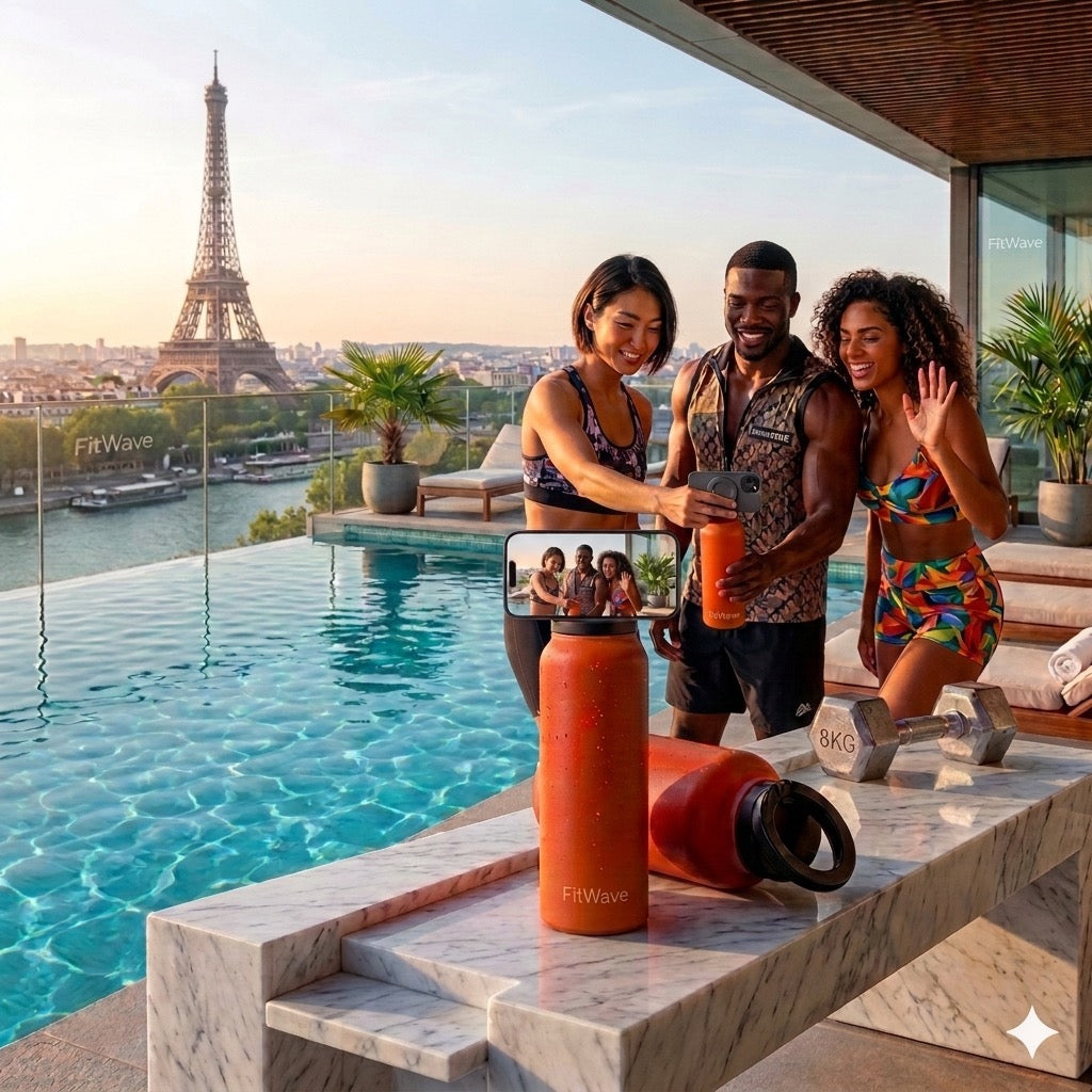 Water Bottle With Magnetic Phone Holder