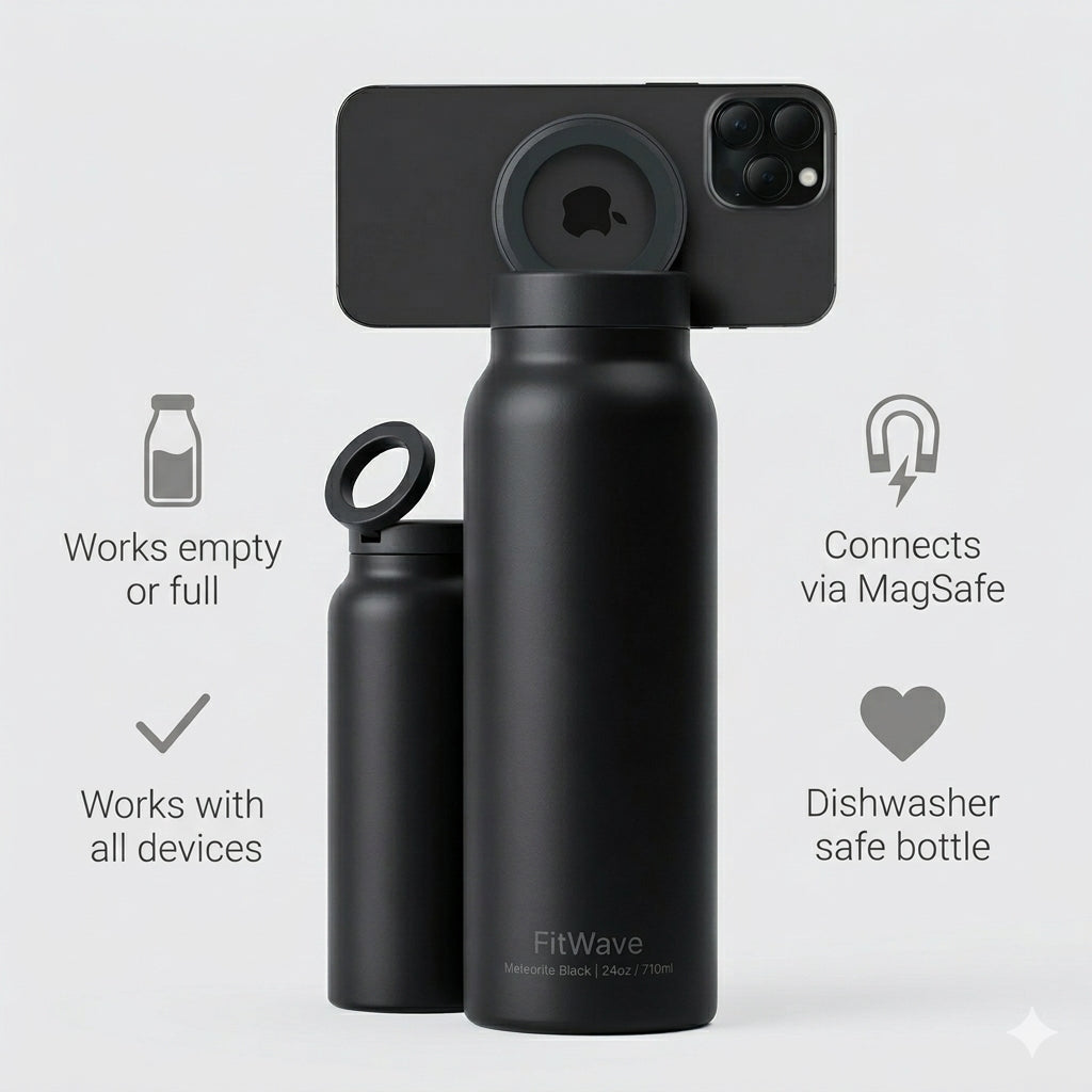 Water Bottle With Magnetic Phone Holder