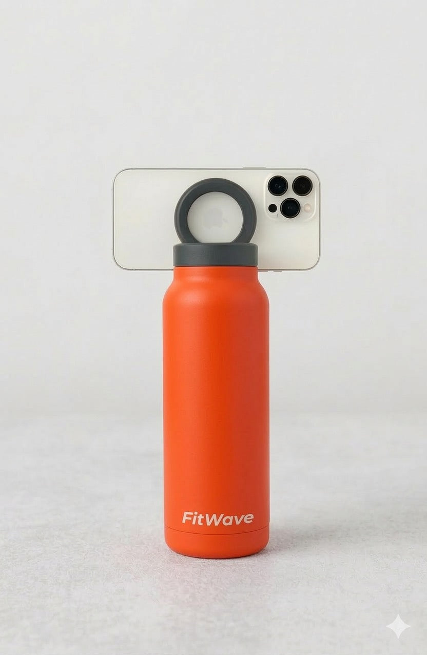 Water Bottle With Magnetic Phone Holder